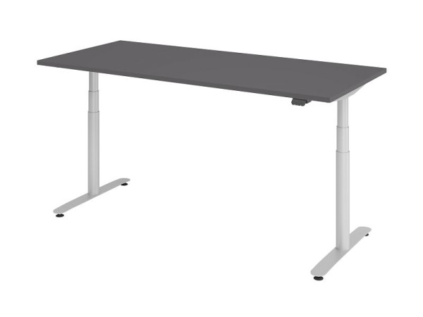 Hammerbacher bureau assis-debout électrique 180x80cm graphite/argent, VXDLR19/G/S