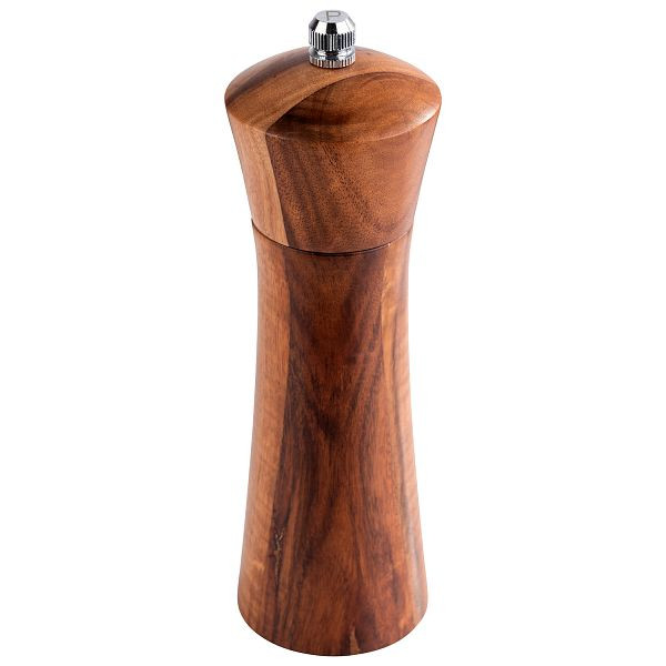 Moulin à poivre APS, Ø 5 x 17 cm, bois d'acacia, broyeur en acier au carbone, arbre en acier inoxydable, 40417