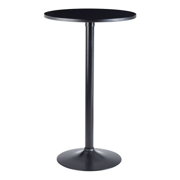Wohnling Design Table de Bar Noir Table de Bar Ø 60 cm Métal/Bois, 100 cm de Haut, Moderne, WL6.192