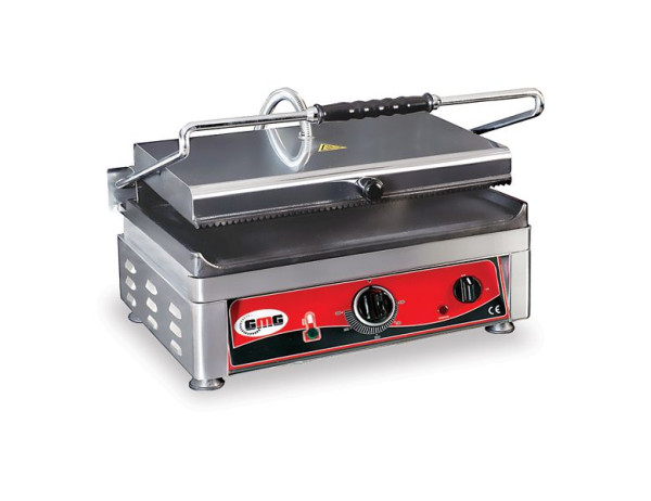 Gril de contact GMG - rainuré en haut / lisse en bas, surface de gril : 45 x 27 cm, contrôle uniforme de la température pour la chaleur de voûte et de sole, KG2745G
