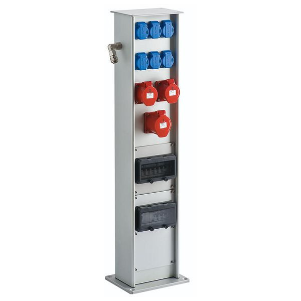 ELSPRO Aluminium-Energiesäule ALPEN 1x32/5 2x16/5 6xSCH 1xDL MCB RCD 1000mm Silber, 6A593C01