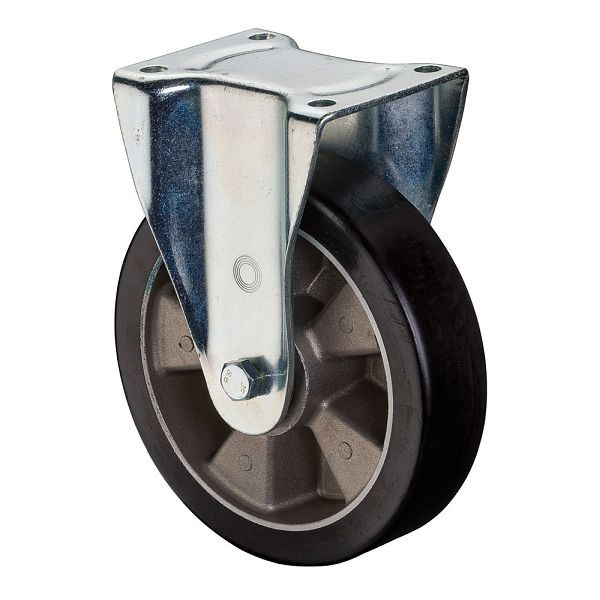 Roues BS Roulette robuste, roulette fixe, largeur de roue 40 mm, Ø roue 125 mm, capacité de charge 225 kg, polyuréthane coulé 78 Shore A, aluminium, roulement à billes, L610.B91.125