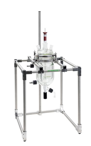Cadre de table Rettberg pour récipients de réaction jusqu'à 6 litres, avec support de bride NW 150, acier inoxydable, 134291015