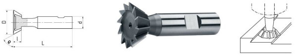 Fraise à angle ELMAG HSS Co5 DIN 1835B, Ø 16,0 x 6,3 mm, 65°, 73616