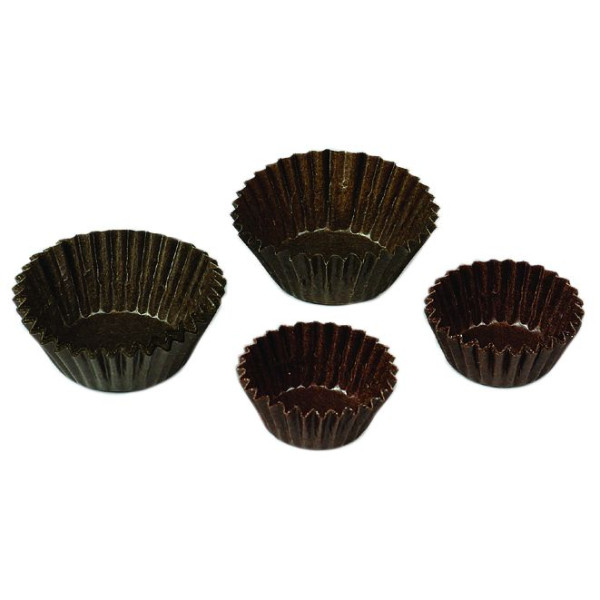 Capsules pâtissières Schneider, marron chocolat, glassine, Ø 70 mm, hauteur 30 mm, paquet de 1000, 156008