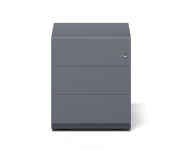 Bisley Rollcontainer Note ™ avec poignée, 3 tiroirs universels, gris anthracite, NWA59M7SSS634