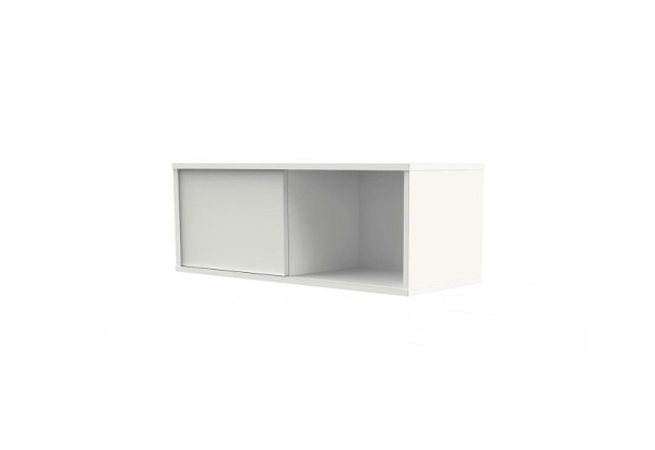 Kerkmann étagère murale/supérieure avec portes réversibles (demi-largeur de compartiment), frais, L 1000 x P 400 x H 360 mm, blanc/vert, 13445810