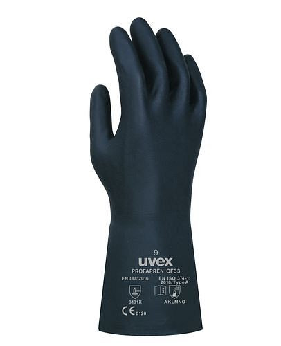 Gant de protection chimique uvex profapren CF 33, cat III, 33cm, taille. 10, UE : 10 paires, 210-317
