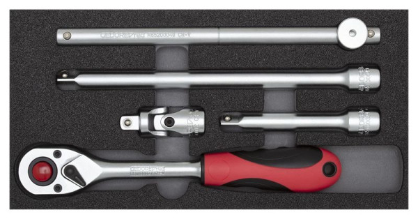 GEDORE cliquet rouge avec accessoires 1/2" 2/6 module CT 5 pièces, 3301707