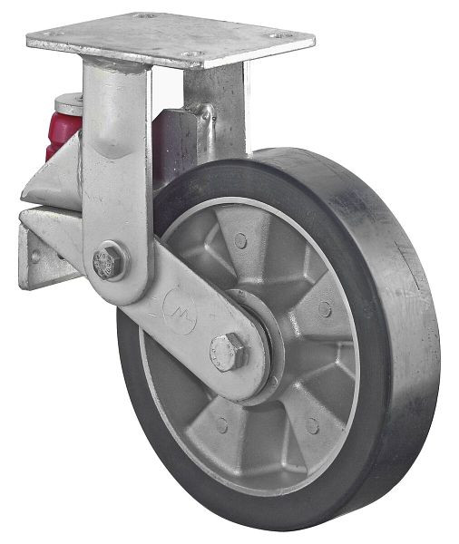 Roulettes BS Roulette robuste à ressort, roulette fixe, largeur 50 mm, Ø160 mm, jusqu'à 500 kg, polyuréthane coulé 78 Shore A, aluminium, roulement à billes, T110.B91.160