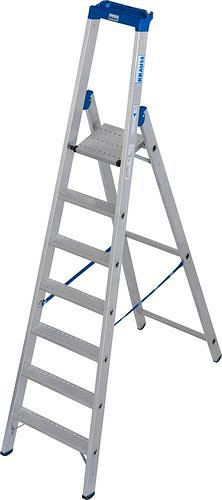 Escabeau Krause en aluminium, avec étagère et crochet pour seau, 7 marches R 13, 307635