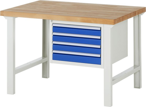 Etabli RAU série 7000 - conception modulaire, conteneur de sous-structure (4x tiroirs), 1250x840x900 mm, 03-7133A1-129B4S.11