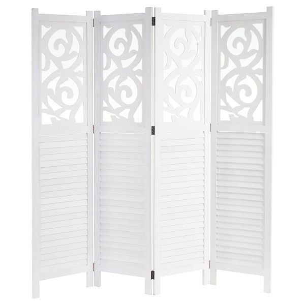Mendler Paravent Istanbul, cloison de séparation, paravent, ornements, 170x160cm, blanc, 45824
