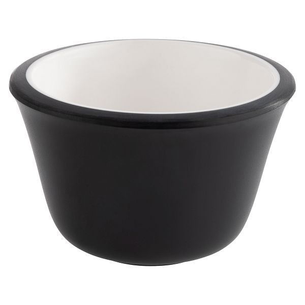 Bols à trempette APS, lot de 6, Ø 6 x 4 cm, 40 ml, mélamine, intérieur : blanc, extérieur : noir, 85244