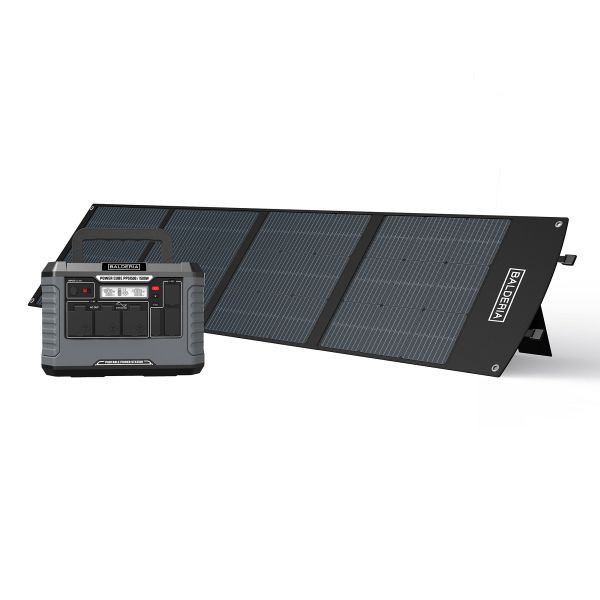 Centrale électrique mobile Balderia, 200 W, 1328 Wh, 4 packs de cellules solaires, 50 W chacun, couleur : noir, PPS1500-SP200