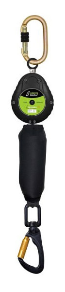 Dispositif de sécurité rétractable Funcke HSG type FA205, boîtier en plastique / sangle 2 m, avec mousqueton à crochet tubulaire, 60020191