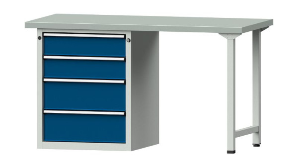 Établis ANKE Établi combiné, modèle 816 V, 1500 x 700 x 840 mm, RAL 7035/5010, ZBP 40 mm, 415.012