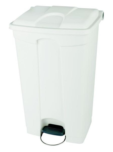 Poubelle à pédale Orgavente monochrome en PP, blanc, HxLxP 820x500x412 mm, 90 litres, SO-1290-WHT