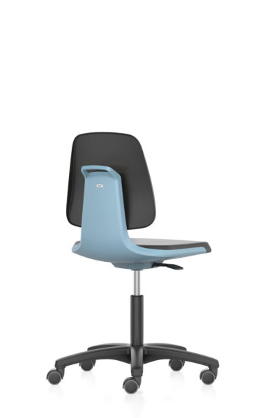 siège de travail bimos Labsit avec roulettes, assise H.450-650 mm, mousse PU, coque d'assise bleue, 9123-2000-3277