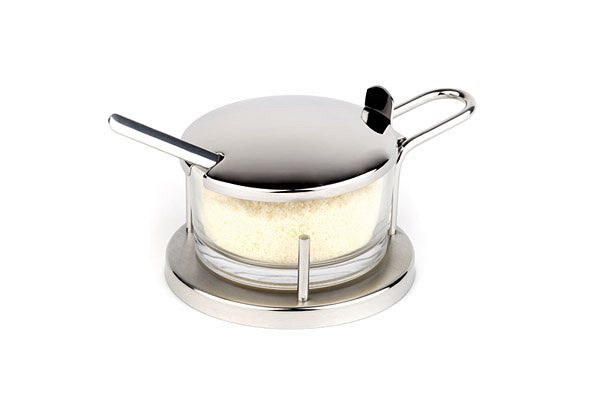 APS Huilier à parmesan -CLASSIC-, Ø 10,5 cm, hauteur : 7 cm, verre, acier inoxydable 18/8, avec cuillère, en acier inoxydable 18/8, 40330
