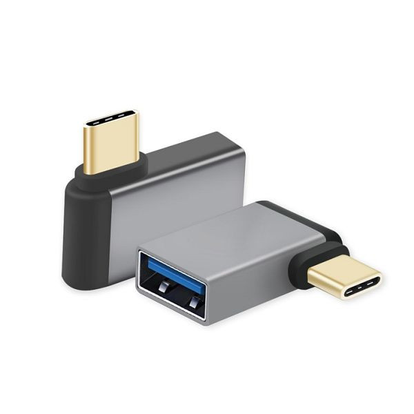 Adaptateur Helos OTG, prise USB 3.1 A/fiche Type-C™, coudée, anthracite, 288346