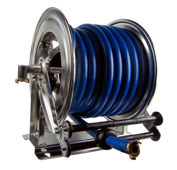Enrouleur Ebinger OSM 710, maxi 13bar/100°C, 30m - 25mm ID tuyau alimentaire (résistant aux graisses animales), 1.714.238