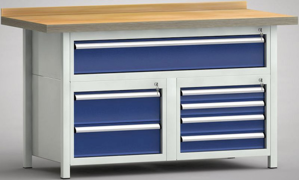 Etabli standard KLW - 1500 x 700 x 840 mm L x P x H, WSK55N-1500M40-E7022