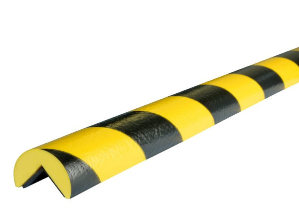 Protection d'angle Knuffi, profil d'avertissement et de protection type A, jaune/noir, 5 mètres, PA-10020
