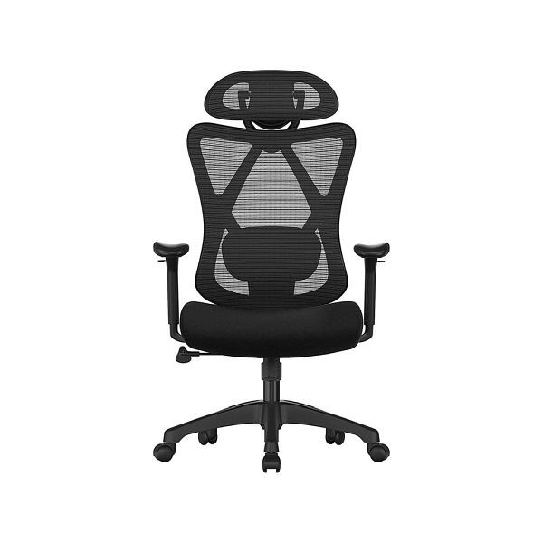 Chaise de bureau SONGMICS avec une capacité de charge jusqu'à 150 kg, noire, OBN063B01