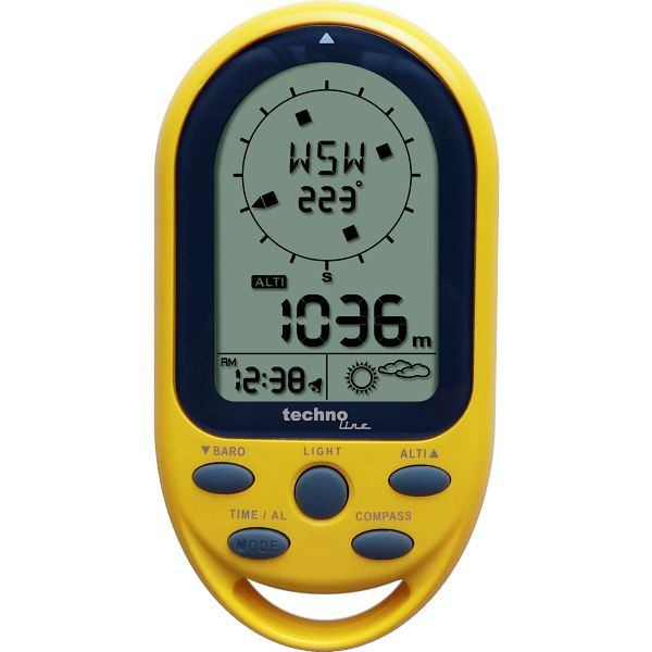 Boussole Technoline avec flèche du nord, horloge à quartz, dimensions : 54 x 103 x 17 mm, EA 3050