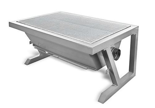 Table aspirante au sol DENIOS, plan de travail L 2000 x P 900 mm, 248408