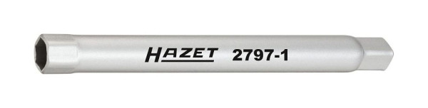 Clé à douille Hazet pour tube de pare-chocs, carré creux 6,3 mm (1/4 pouce), profil hexagonal externe, 10 mm, 2797-1