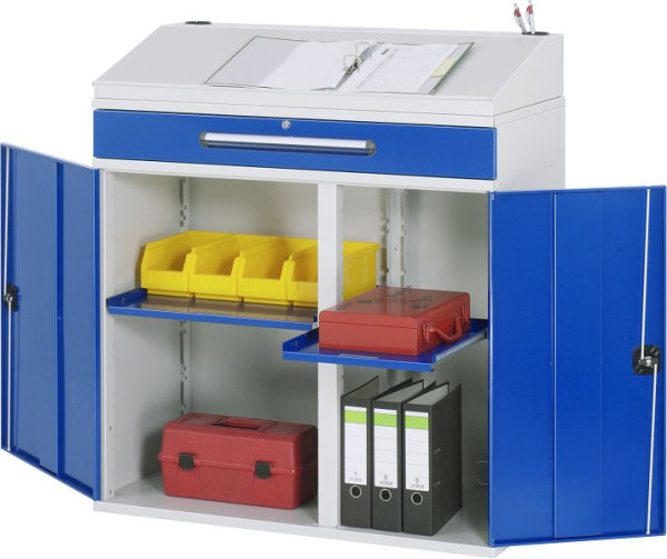 Bureau debout avec armoire latérale RAU, tiroir, 1100x1110/1220x520 mm, 07-1100T-M02.11