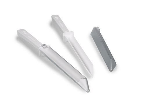 Spatule d'échantillon DENIOS LaboPlast sans douille, profondeur d'insertion 150 mm, paquet de 10 pièces, 250-471