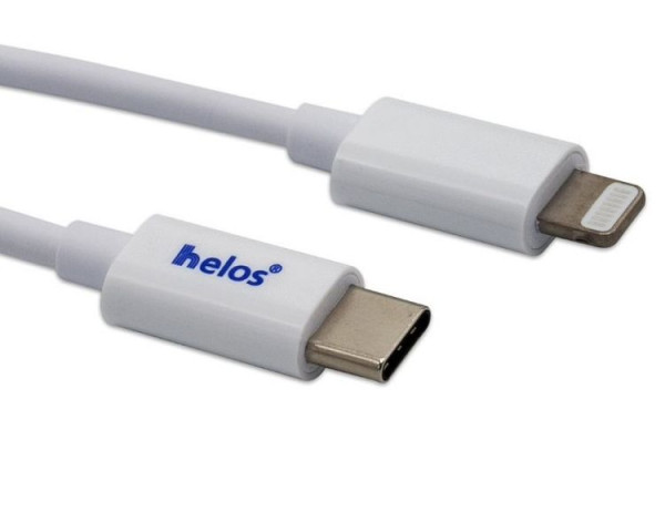 Câble Helos USB-C vers Lightning, certifié MFI, 1,0 m, blanc, 718011.11