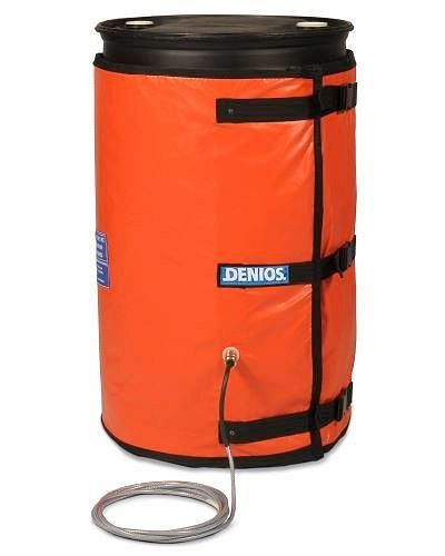 Enveloppe chauffante DENIOS pour fûts de 200 litres, protection antidéflagrante T3, 1800 - 1950 mm, 620 watts, 178-874