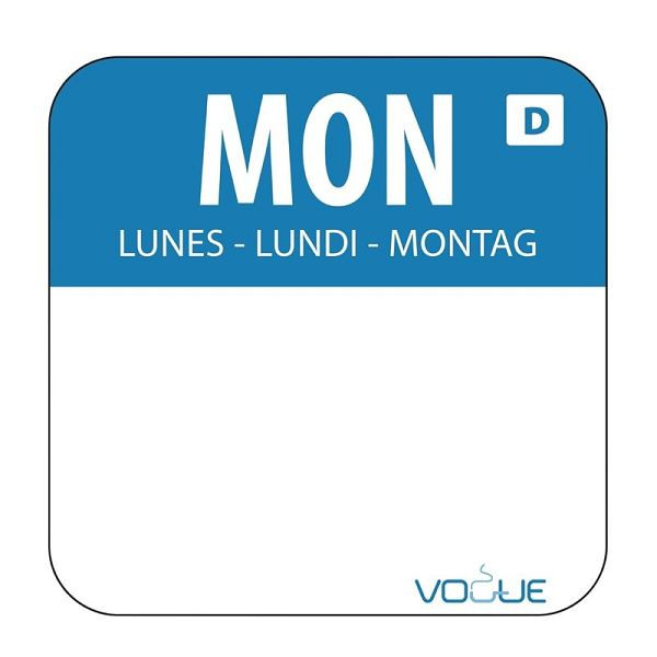 Étiquettes de rotation alimentaire auto-dissolvantes Vogue Monday, PU : 1000 pièces, U777