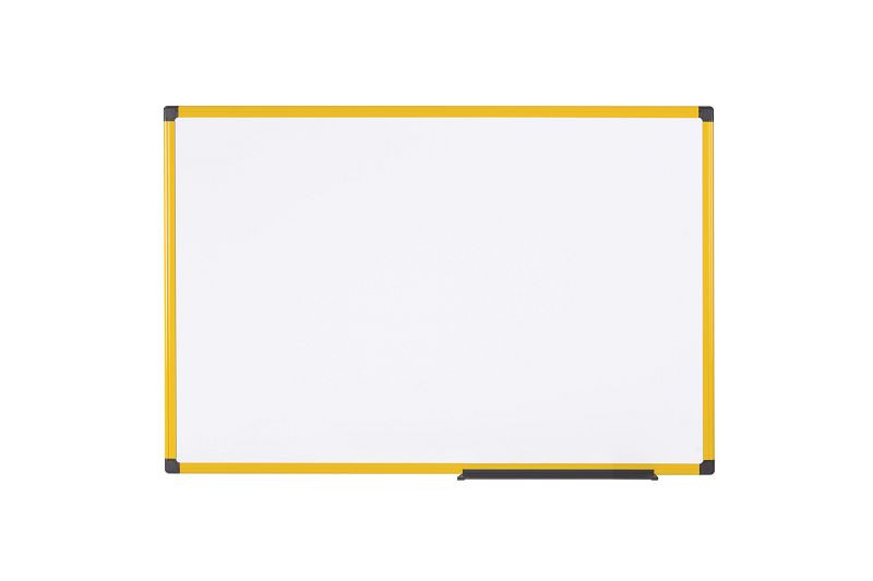 Tableau Blanc Émaillé Ultrabrite Bi-Office avec Cadre Jaune - Industriel - 90x60cm, CR0606177