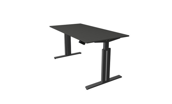 Table assis/debout Kerkmann L 1600 x P 800 mm, réglable en hauteur électriquement de 720 à 1200 mm, fonction mémoire, 4 hauteurs, anthracite, 10323613