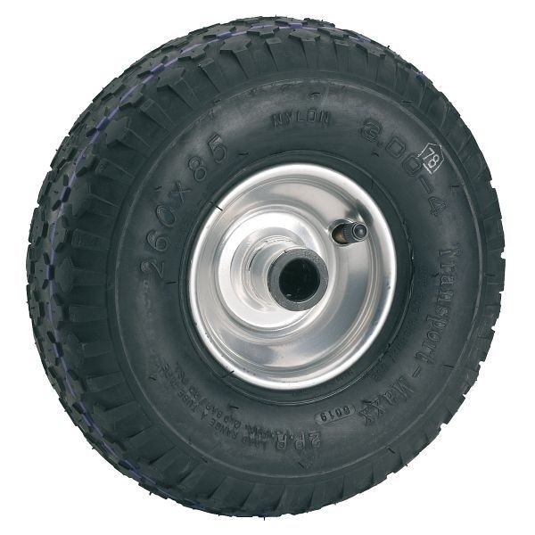 Dörner + Helmer Luftrad mit Metallfelge und Blockprofil (2 PR), 260x85 mm, Nabe 20x75 mm, Rollenlager, Tragkraft 200 kg, 740140M