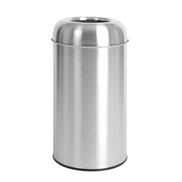 Bolero poubelle ouverte inox argent 40L, GK972