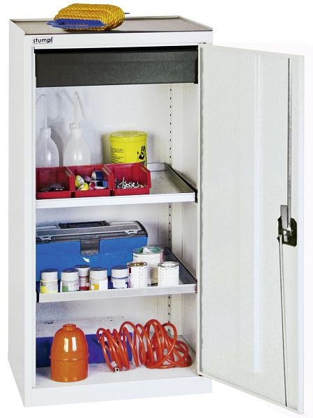 armoire à outils et matériaux contondants série 3000, 7035/7035, 1 tiroir 100 mm, 2 étagères, 3001107