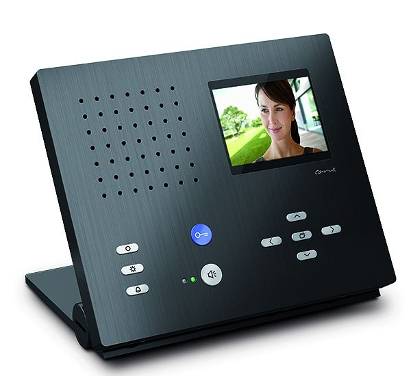 Interphone vidéo intérieur TCS pour appareil de table mains libres série Carus ADAPTO, noir, CAI2110-0156
