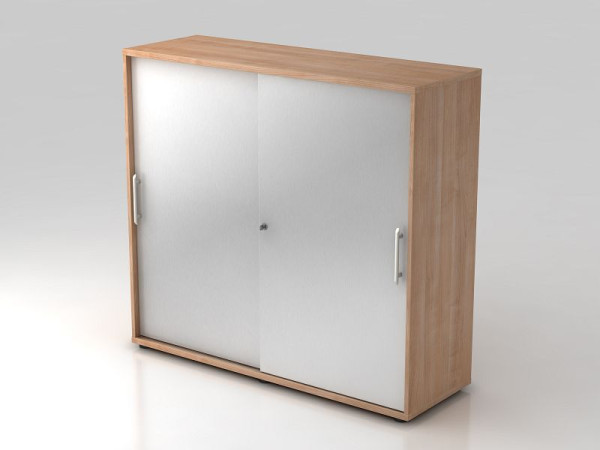 Armoire à portes coulissantes Hammerbacher 3OH 120cm poignée de garde-corps noyer/argent, 120x40x110 cm (LxPxH), V1753S/N/S/RE