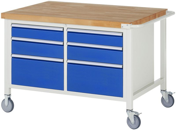 Etabli mobile RAU 8000 - modèle 8475, L1250xP900xH880-1080mm, conteneur à double structure, gauche : 120, 150, 270mm, droite : 120, 150, 270mm, 05-8475A2-129B4H.11
