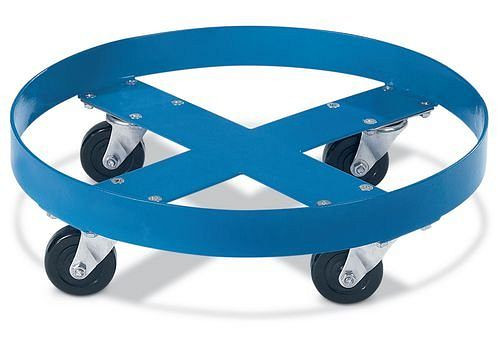 Rouleau de tambour DENIOS DT1 en acier, pour fûts de 200 litres, 350 kg max., 148-431