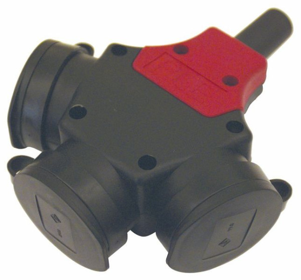 ELMAG triple accouplement plein en caoutchouc 230 V. pour enrouleur de câble (ensemble compris), 42173