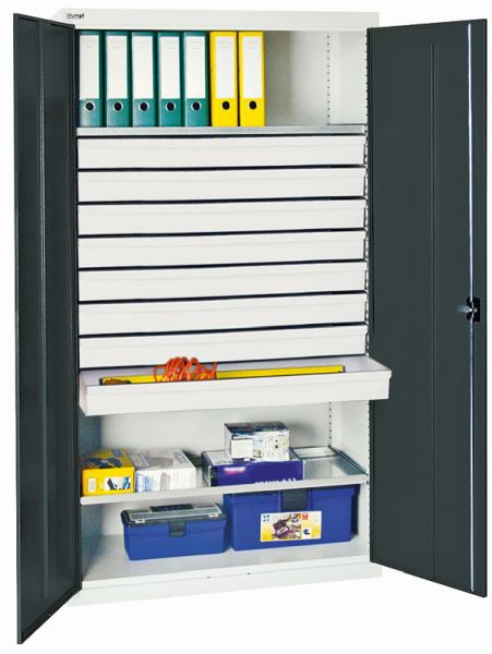 armoire à outils et matériaux contondants série 2000, 7035/7016, 8 grands tiroirs, 2008171