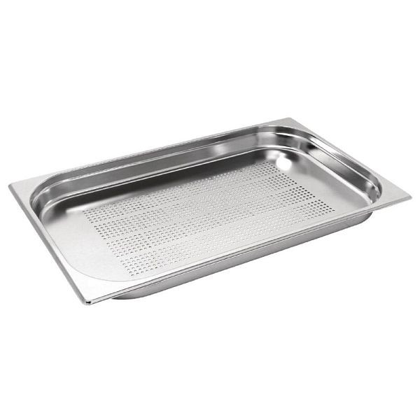 Conteneur Vogue GN en acier inoxydable 4cm GN1 / 1 perforé, K839