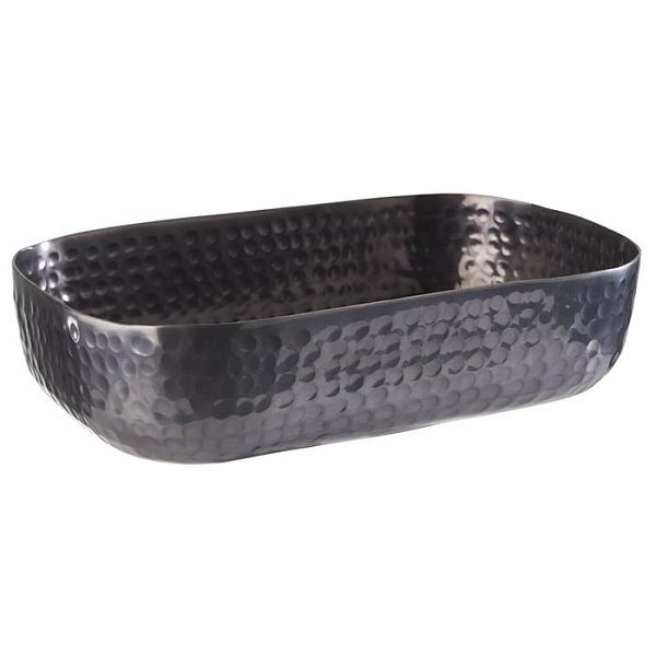 Bol APS, 23 x 15,5 cm, hauteur : 6 cm, aluminium, aspect bronze, surface martelée, 1,4 litre, 40695